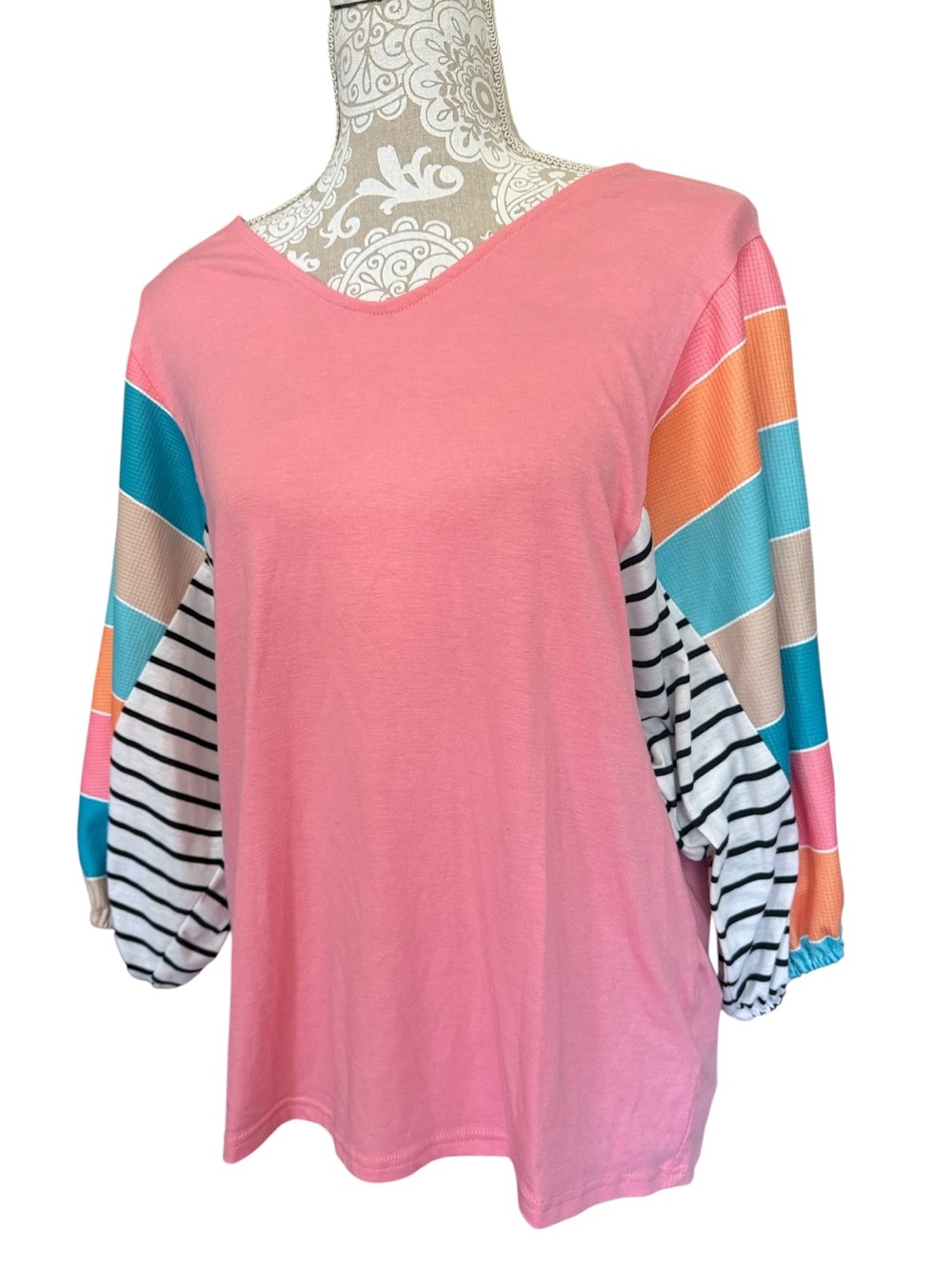 Retro style striped blouse